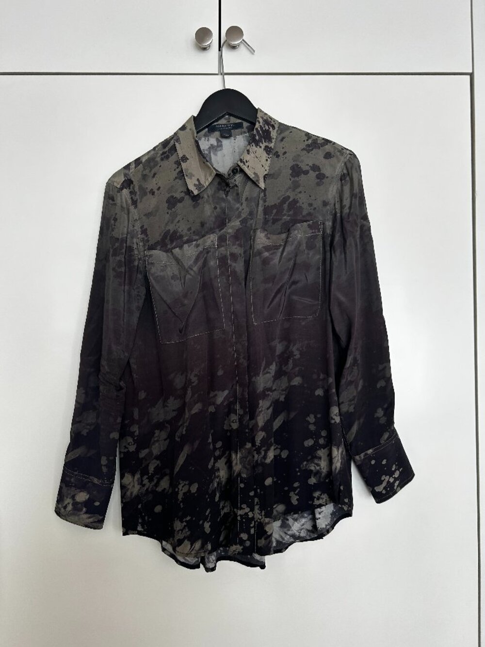 AllSaints Eva Gaia Ombre Shirt, US4 (fits like oversized M)